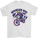 Cycling Mountain Bike Bicycle Cyclist MTB Mens T-Shirt Cotton Gildan White