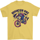 Cycling Mountain Bike Bicycle Cyclist MTB Mens T-Shirt Cotton Gildan Yellow