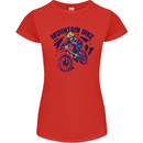 Cycling Mountain Bike Bicycle Cyclist MTB Womens Petite Cut T-Shirt Red