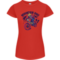 Cycling Mountain Bike Bicycle Cyclist MTB Womens Petite Cut T-Shirt Red