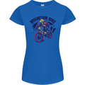 Cycling Mountain Bike Bicycle Cyclist MTB Womens Petite Cut T-Shirt Royal Blue