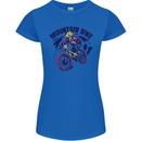 Cycling Mountain Bike Bicycle Cyclist MTB Womens Petite Cut T-Shirt Royal Blue