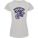 Cycling Mountain Bike Bicycle Cyclist MTB Womens Petite Cut T-Shirt Sports Grey