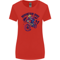 Cycling Mountain Bike Bicycle Cyclist MTB Womens Wider Cut T-Shirt Red