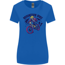 Cycling Mountain Bike Bicycle Cyclist MTB Womens Wider Cut T-Shirt Royal Blue