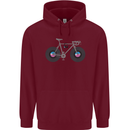 Cycling Music Cyclist Funny Bicycle Bike Childrens Kids Hoodie Maroon