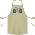 Cycling Music Cyclist Funny Bicycle Bike Cotton Apron 100% Organic Khaki