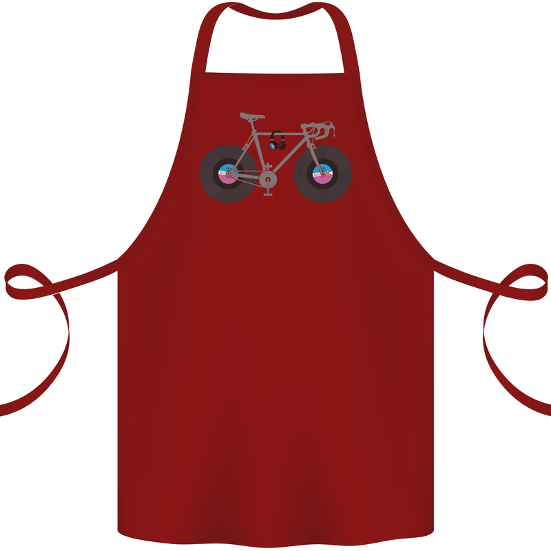 Cycling Music Cyclist Funny Bicycle Bike Cotton Apron 100% Organic Maroon