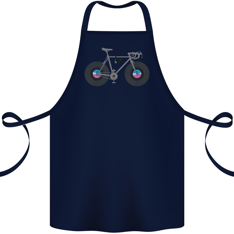 Cycling Music Cyclist Funny Bicycle Bike Cotton Apron 100% Organic Navy Blue