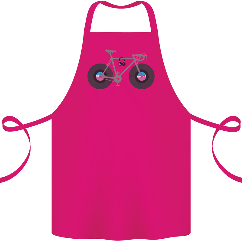 Cycling Music Cyclist Funny Bicycle Bike Cotton Apron 100% Organic Pink