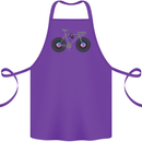 Cycling Music Cyclist Funny Bicycle Bike Cotton Apron 100% Organic Purple