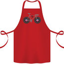 Cycling Music Cyclist Funny Bicycle Bike Cotton Apron 100% Organic Red