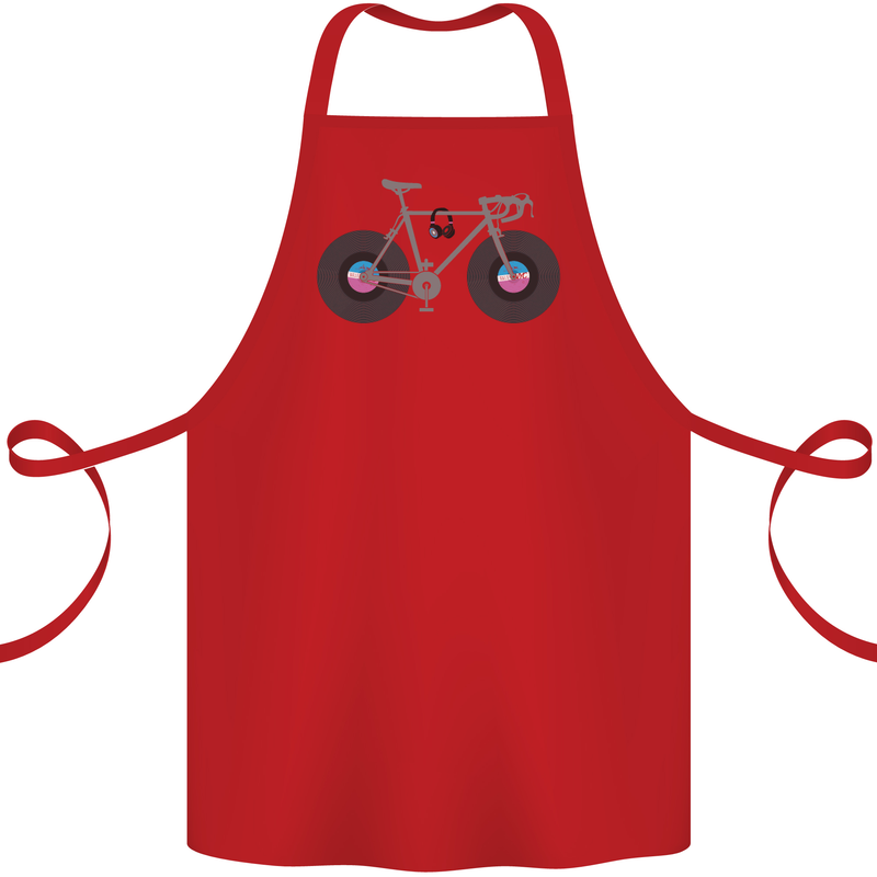 Cycling Music Cyclist Funny Bicycle Bike Cotton Apron 100% Organic Red
