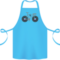Cycling Music Cyclist Funny Bicycle Bike Cotton Apron 100% Organic Turquoise