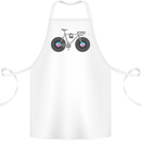 Cycling Music Cyclist Funny Bicycle Bike Cotton Apron 100% Organic White