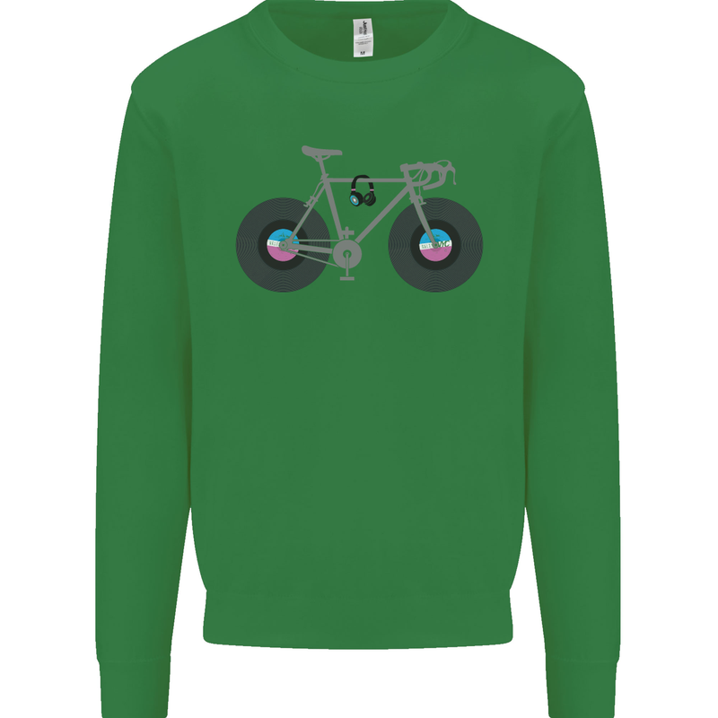 Cycling Music Cyclist Funny Bicycle Bike Kids Sweatshirt Jumper Irish Green