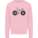 Cycling Music Cyclist Funny Bicycle Bike Kids Sweatshirt Jumper Light Pink