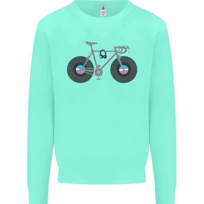 Cycling Music Cyclist Funny Bicycle Bike Kids Sweatshirt Jumper Peppermint