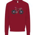Cycling Music Cyclist Funny Bicycle Bike Kids Sweatshirt Jumper Red
