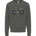 Cycling Music Cyclist Funny Bicycle Bike Kids Sweatshirt Jumper Storm Grey