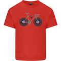 Cycling Music Cyclist Funny Bicycle Bike Kids T-Shirt Childrens Red