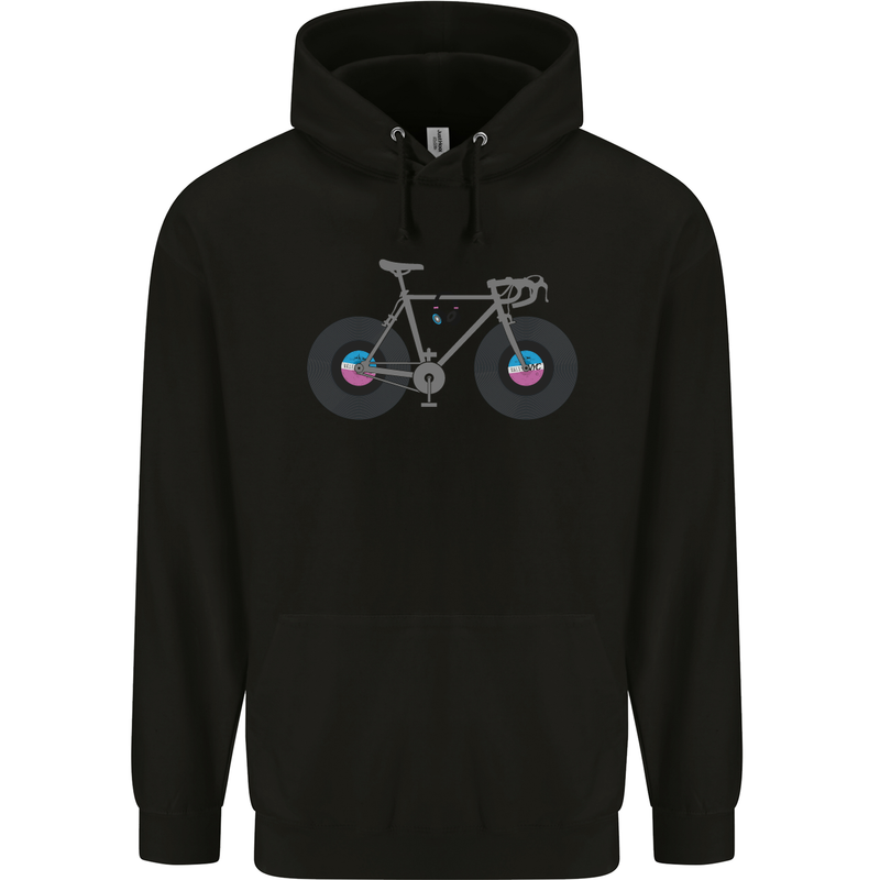 Cycling Music Cyclist Funny Bicycle Bike Mens 80% Cotton Hoodie Black