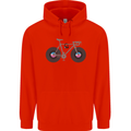 Cycling Music Cyclist Funny Bicycle Bike Mens 80% Cotton Hoodie Bright Red