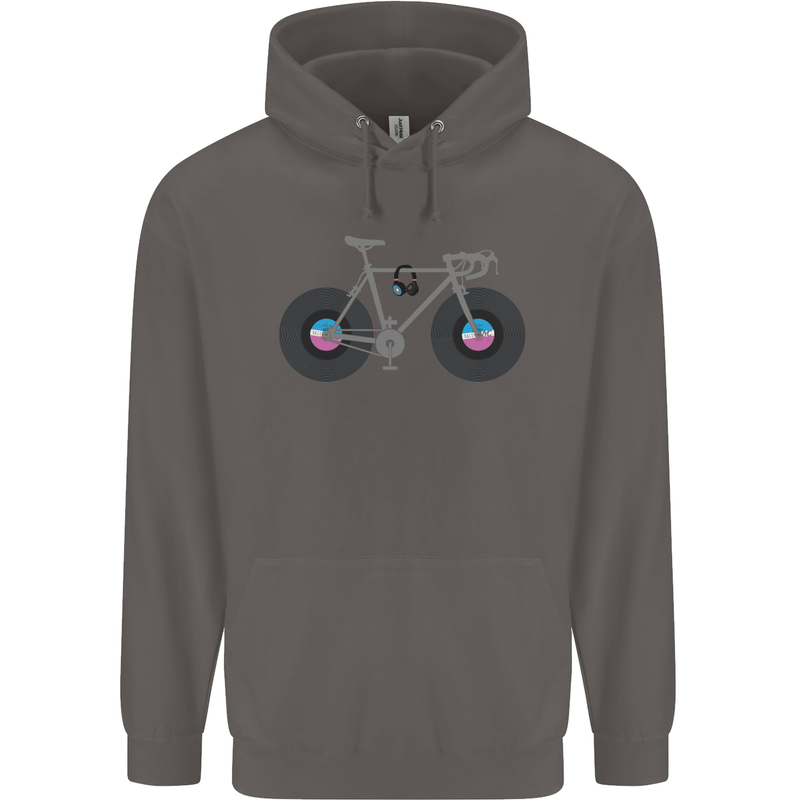 Cycling Music Cyclist Funny Bicycle Bike Mens 80% Cotton Hoodie Charcoal