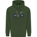 Cycling Music Cyclist Funny Bicycle Bike Mens 80% Cotton Hoodie Forest Green