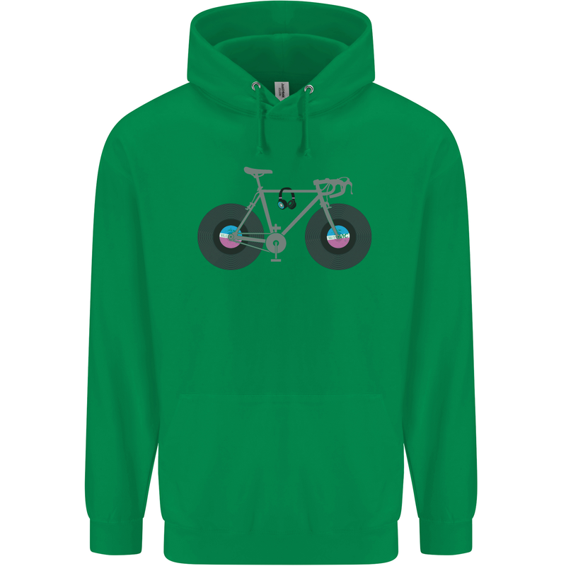 Cycling Music Cyclist Funny Bicycle Bike Mens 80% Cotton Hoodie Irish Green