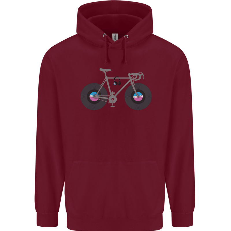 Cycling Music Cyclist Funny Bicycle Bike Mens 80% Cotton Hoodie Maroon