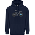 Cycling Music Cyclist Funny Bicycle Bike Mens 80% Cotton Hoodie Navy Blue