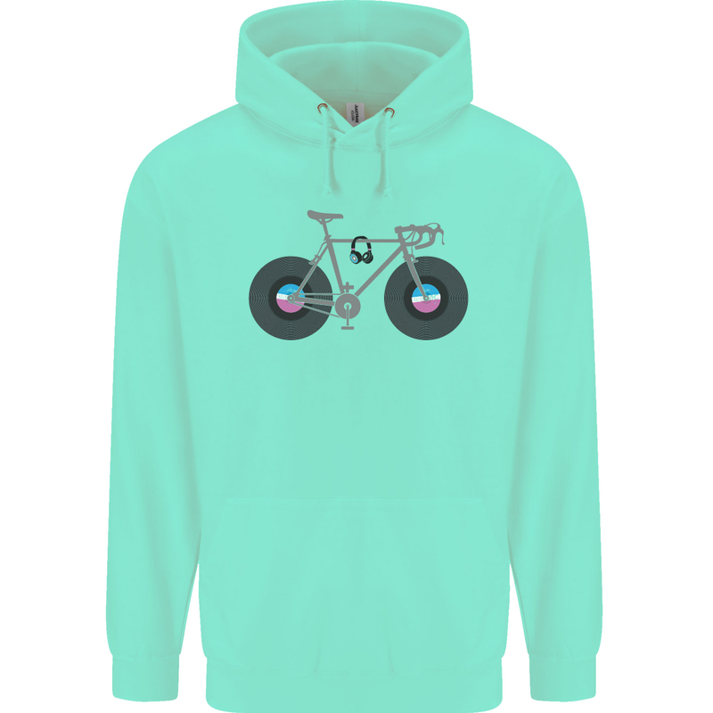 Cycling Music Cyclist Funny Bicycle Bike Mens 80% Cotton Hoodie Peppermint