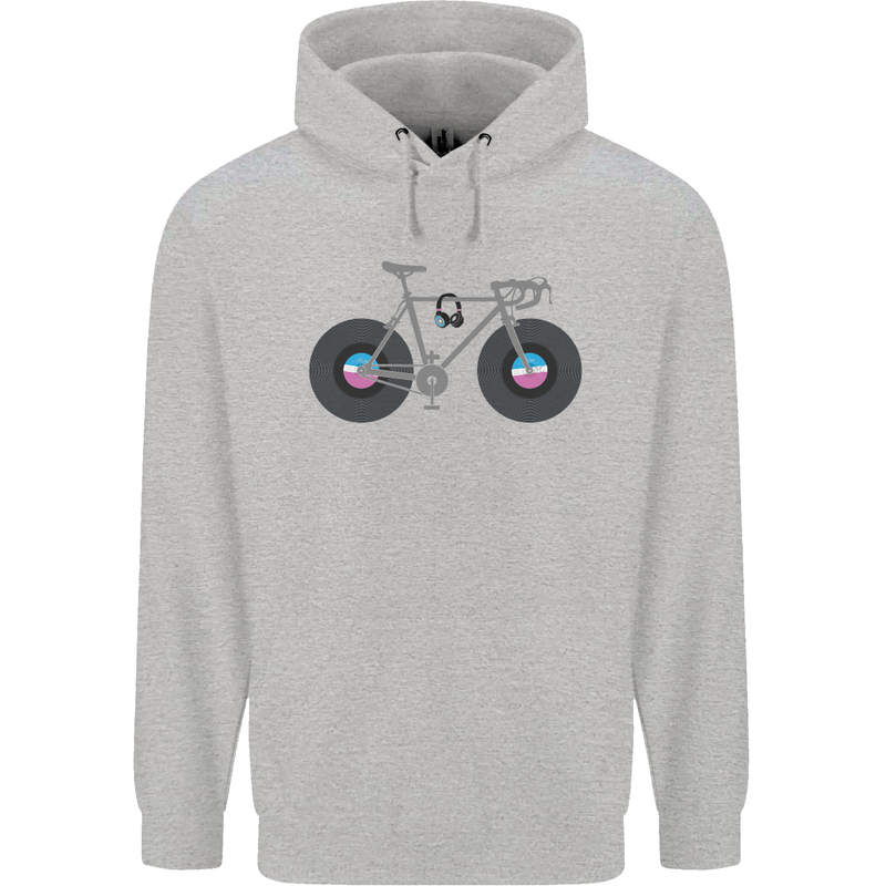 Cycling Music Cyclist Funny Bicycle Bike Mens 80% Cotton Hoodie Sports Grey