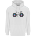 Cycling Music Cyclist Funny Bicycle Bike Mens 80% Cotton Hoodie White