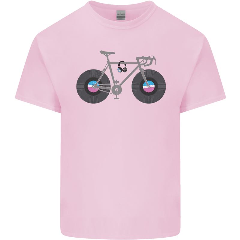 Cycling Music Cyclist Funny Bicycle Bike Mens Cotton T-Shirt Tee Top Light Pink