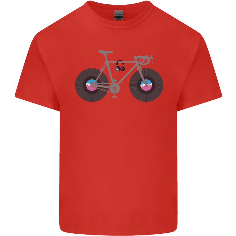 Cycling Music Cyclist Funny Bicycle Bike Mens Cotton T-Shirt Tee Top Red