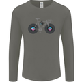 Cycling Music Cyclist Funny Bicycle Bike Mens Long Sleeve T-Shirt Charcoal