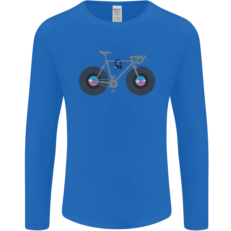 Cycling Music Cyclist Funny Bicycle Bike Mens Long Sleeve T-Shirt Royal Blue