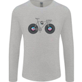 Cycling Music Cyclist Funny Bicycle Bike Mens Long Sleeve T-Shirt Sports Grey