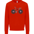 Cycling Music Cyclist Funny Bicycle Bike Mens Sweatshirt Jumper Bright Red