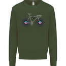 Cycling Music Cyclist Funny Bicycle Bike Mens Sweatshirt Jumper Forest Green