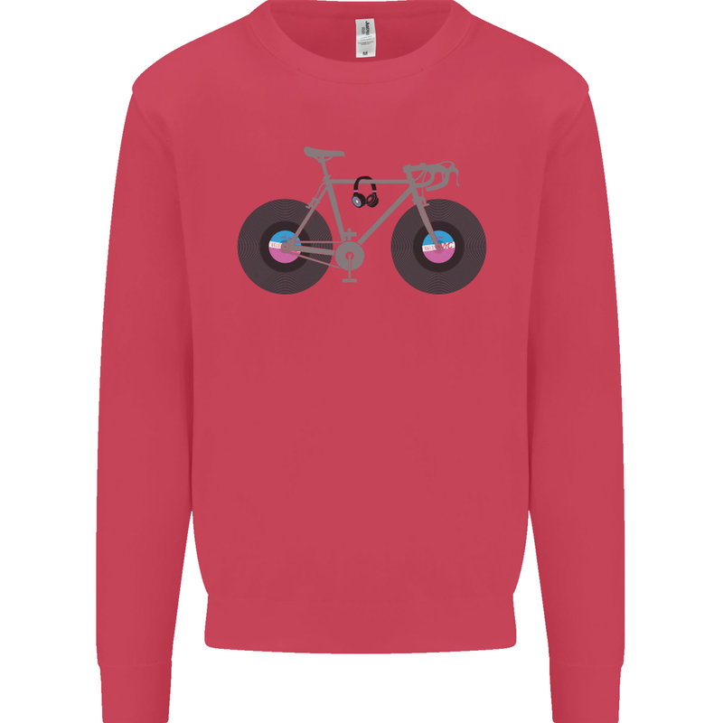 Cycling Music Cyclist Funny Bicycle Bike Mens Sweatshirt Jumper Heliconia