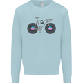 Cycling Music Cyclist Funny Bicycle Bike Mens Sweatshirt Jumper Light Blue