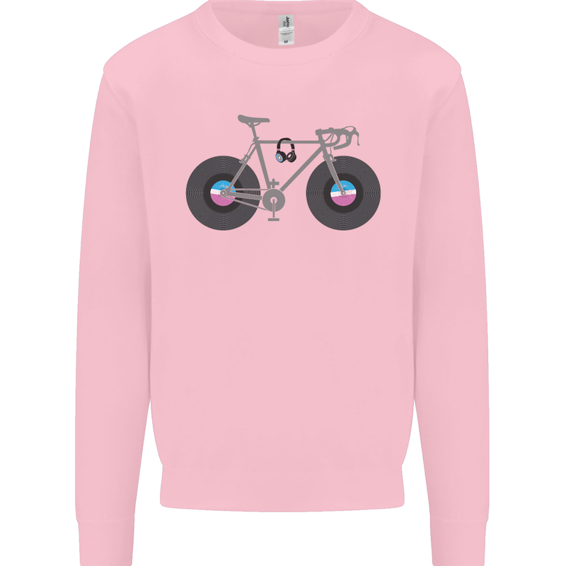 Cycling Music Cyclist Funny Bicycle Bike Mens Sweatshirt Jumper Light Pink