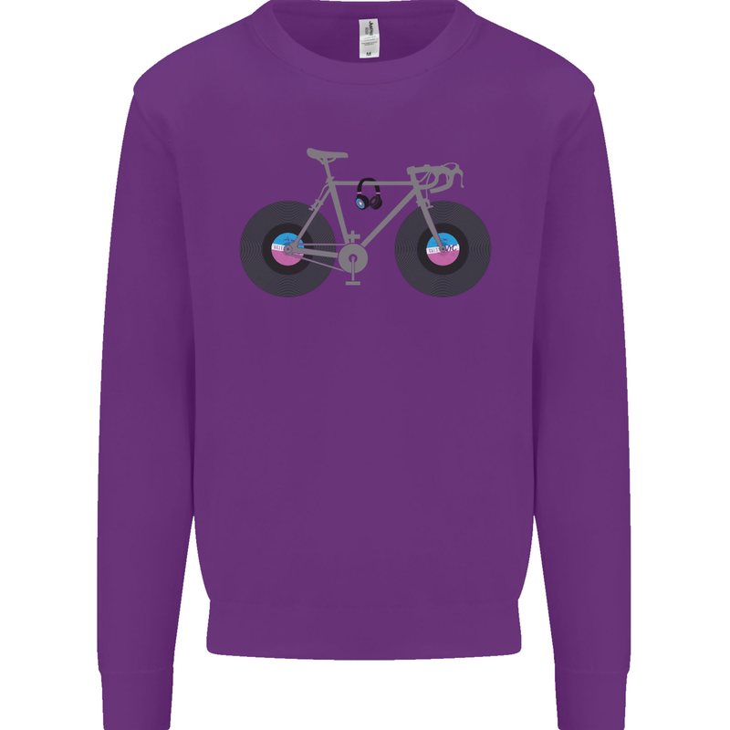 Cycling Music Cyclist Funny Bicycle Bike Mens Sweatshirt Jumper Purple
