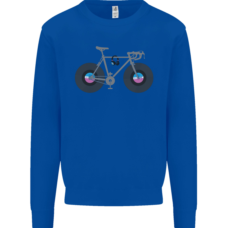 Cycling Music Cyclist Funny Bicycle Bike Mens Sweatshirt Jumper Royal Blue