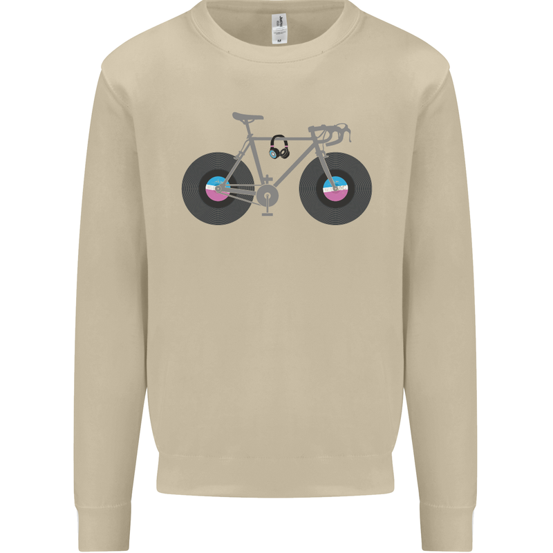Cycling Music Cyclist Funny Bicycle Bike Mens Sweatshirt Jumper Sand