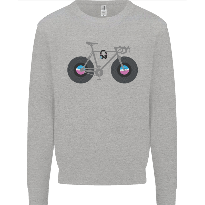 Cycling Music Cyclist Funny Bicycle Bike Mens Sweatshirt Jumper Sports Grey