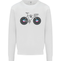 Cycling Music Cyclist Funny Bicycle Bike Mens Sweatshirt Jumper White